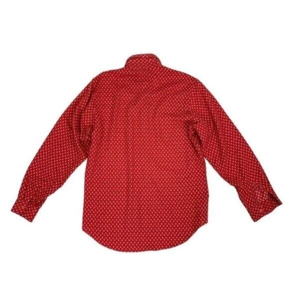 Hutspah Button Down Shirt Small Red Long Sleeve Classic Preppy Casual - Picture 2 of 4